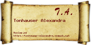 Tonhauser Alexandra névjegykártya